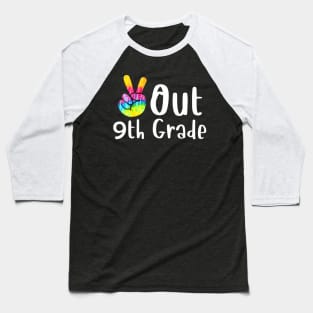 Peace Out 9th Grade Tie Dye Graduation Class Of 2023 Virtual Baseball T-Shirt